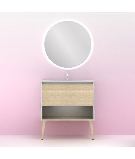 Mueble de baño patas de haya - roble arenado Nara Amizuva