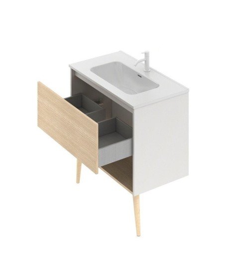 Mueble de baño patas de haya - roble arenado Nara Amizuva
